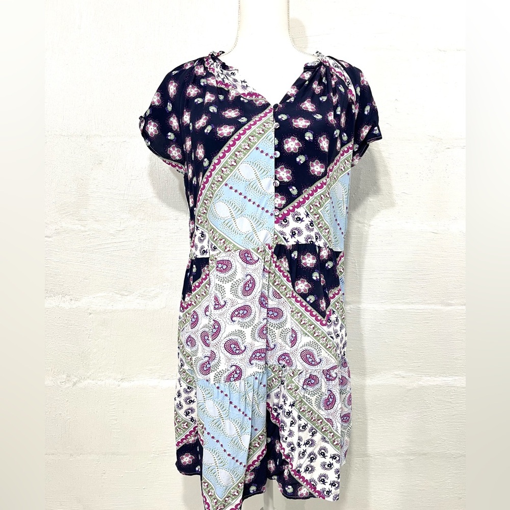 LOFT BOHO FLORAL PAISLEY SHORT DRESS